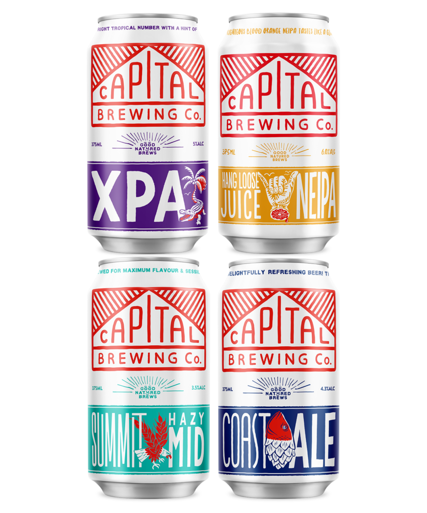 Picture of Capital XPA, Hang Loose Juice, Summit Hazy Mid and Coast Ale
