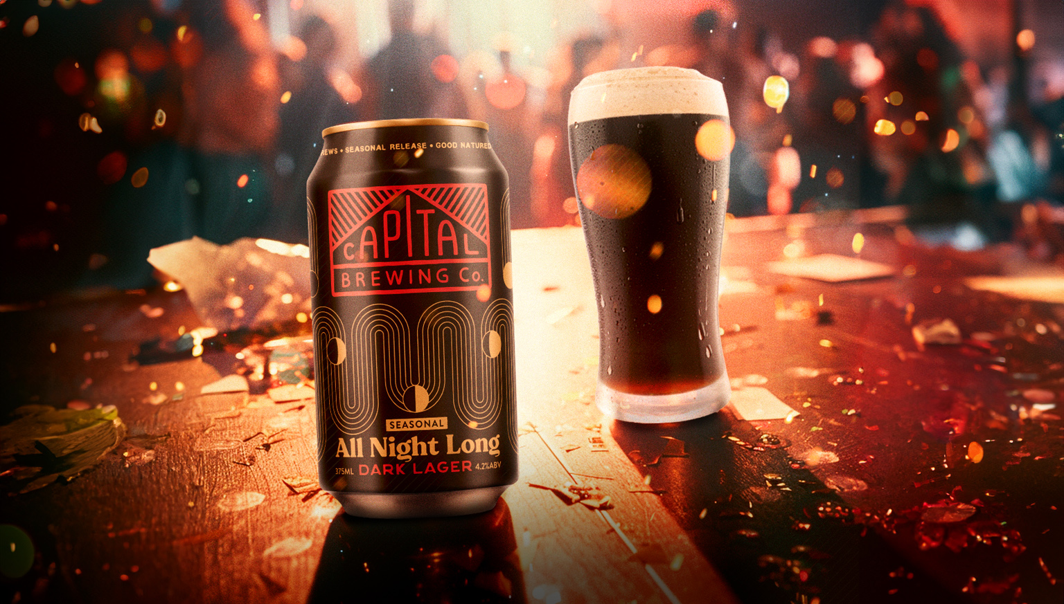 All Night Long Dark Lager seasonal release beer
